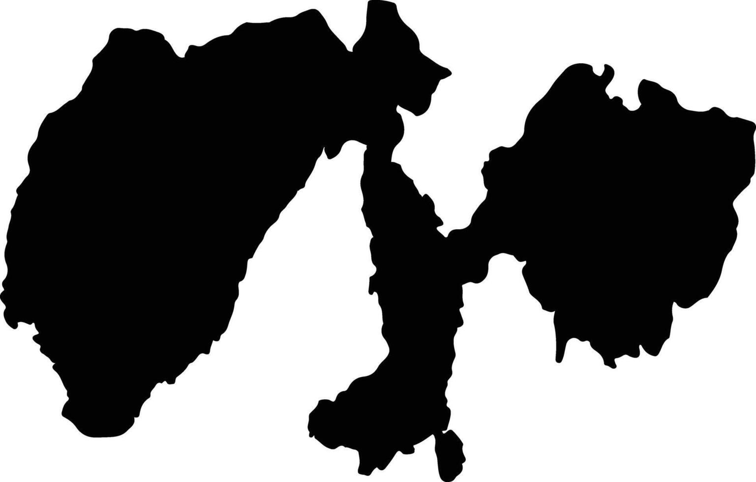 Banggai Kepulauan Indonesia silhouette map vector