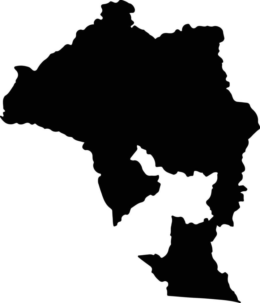 Bao Lam Vietnam silhouette map vector