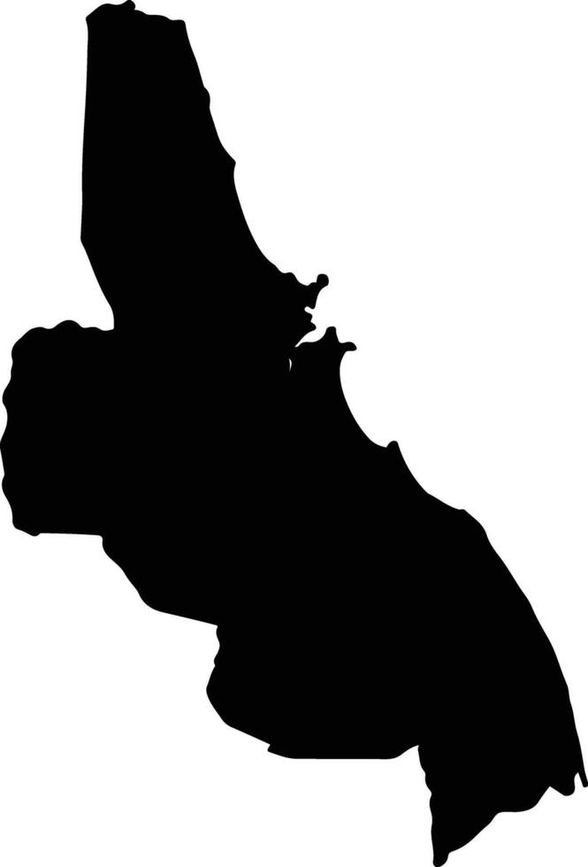 Batticaloa District Sri Lanka silhouette map vector