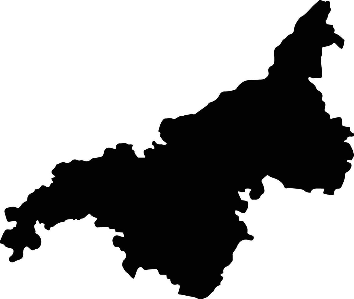 Bellary India silhouette map vector