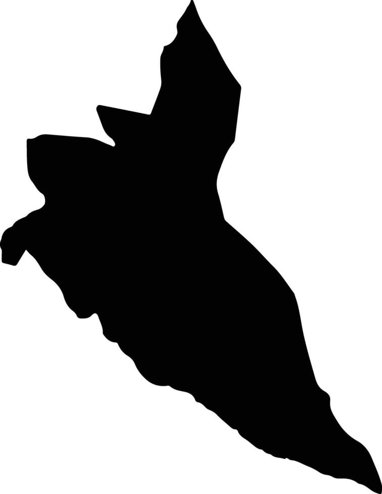 Berekum West Ghana silhouette map vector