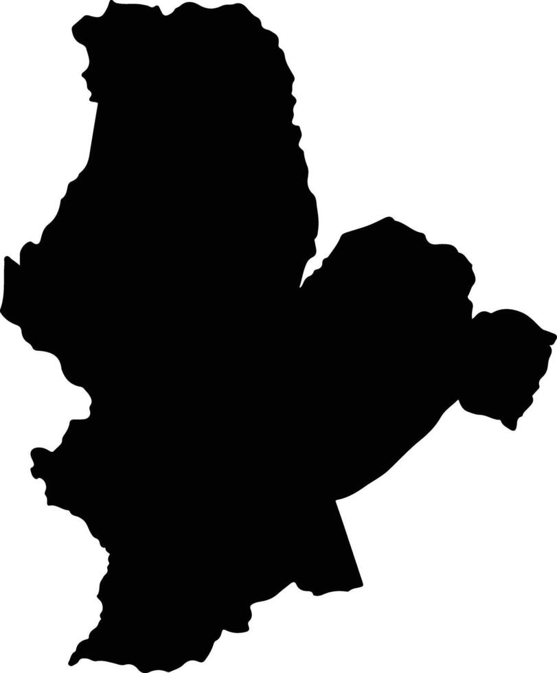Bibiani anhwiaso bekwai Municipal Ghana silhouette map vector