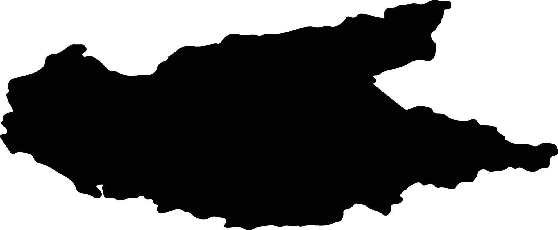 Bichursky Rayon Russia silhouette map vector