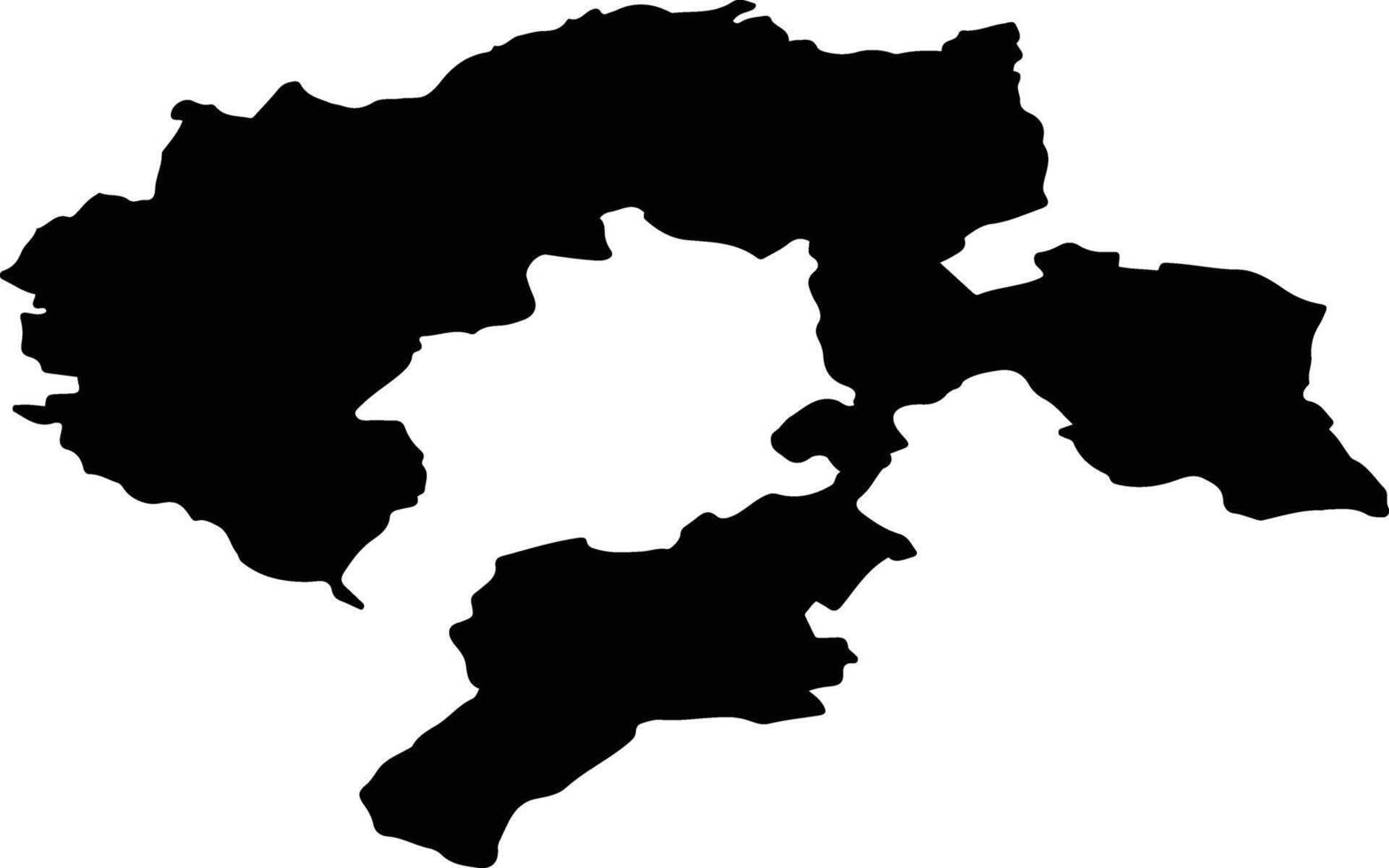 Bielsko County Poland silhouette map vector