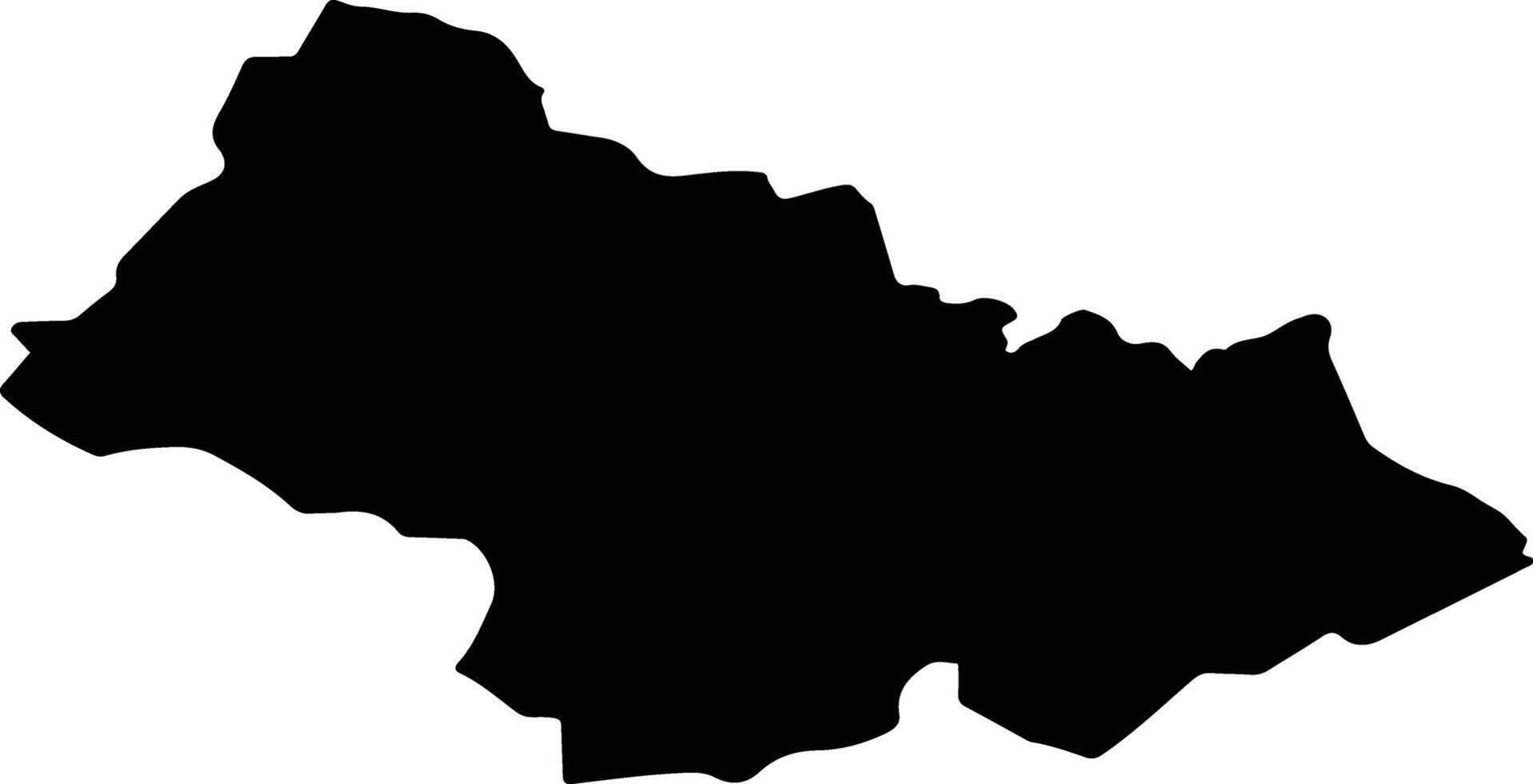 Bijelo Polje Municipality Montenegro silhouette map vector