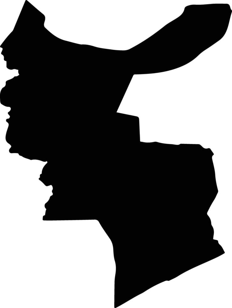 Bilene Mozambique silhouette map vector