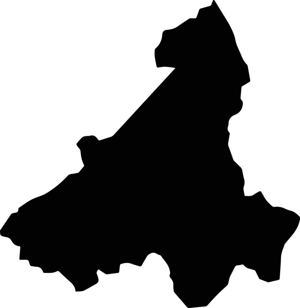 Birim Central Municipal Ghana silhouette map vector