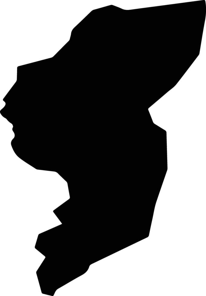 Biru Bhutan silhouette map vector