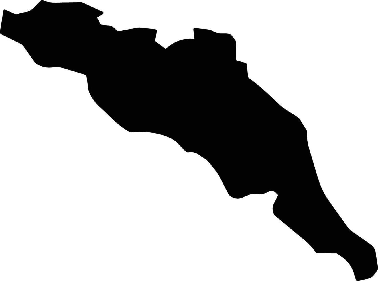 Blue Mountain Jamaica silhouette map vector