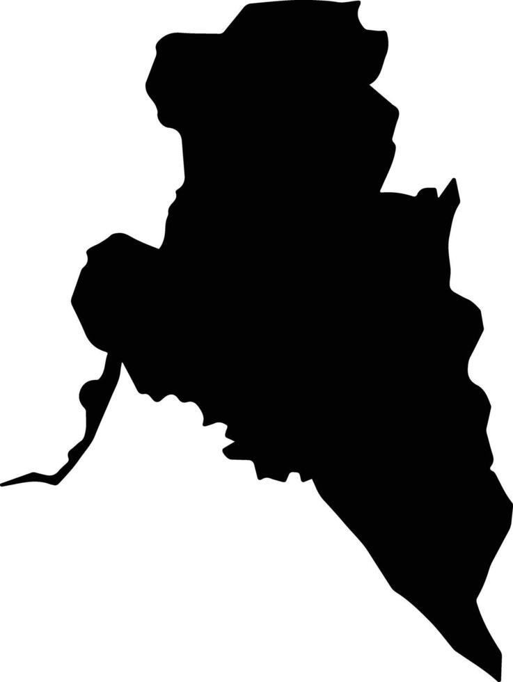 Borgu Nigeria silhouette map vector