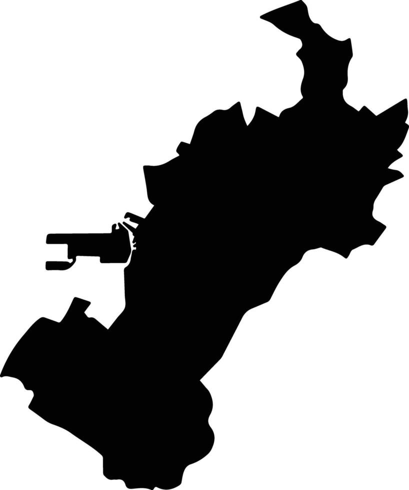 Budai Taiwan silhouette map vector