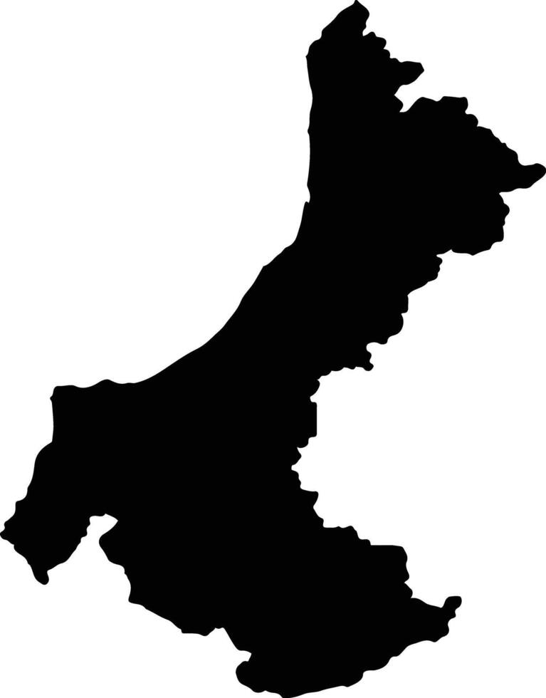 Buller District New Zealand silhouette map vector