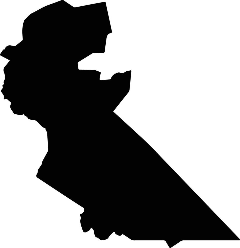 Bulolo District Papua New Guinea silhouette map vector
