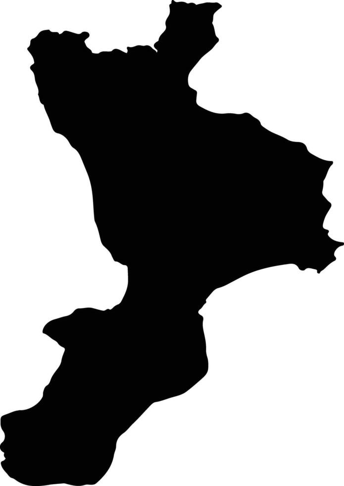 Calabria Italy silhouette map vector