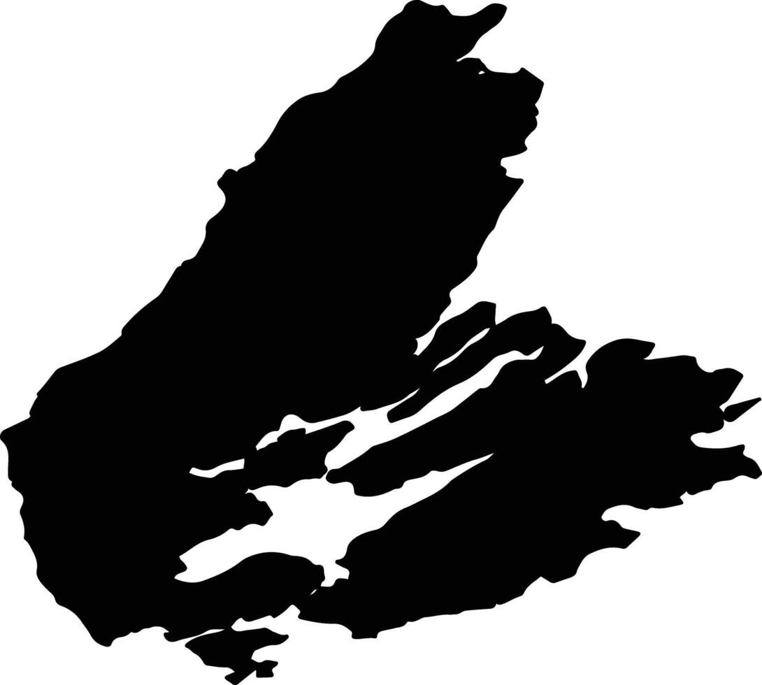 Cape Breton Canada silhouette map vector