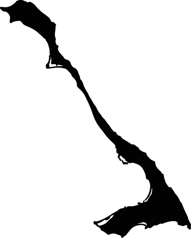 Cat Island Bahamas silhouette map vector