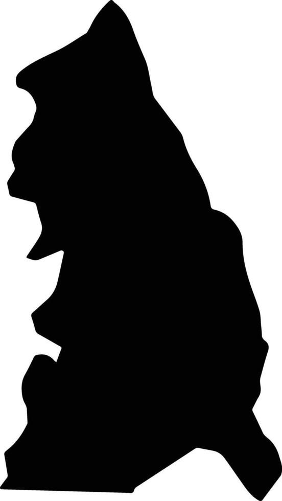Catin Saint Lucia silhouette map vector
