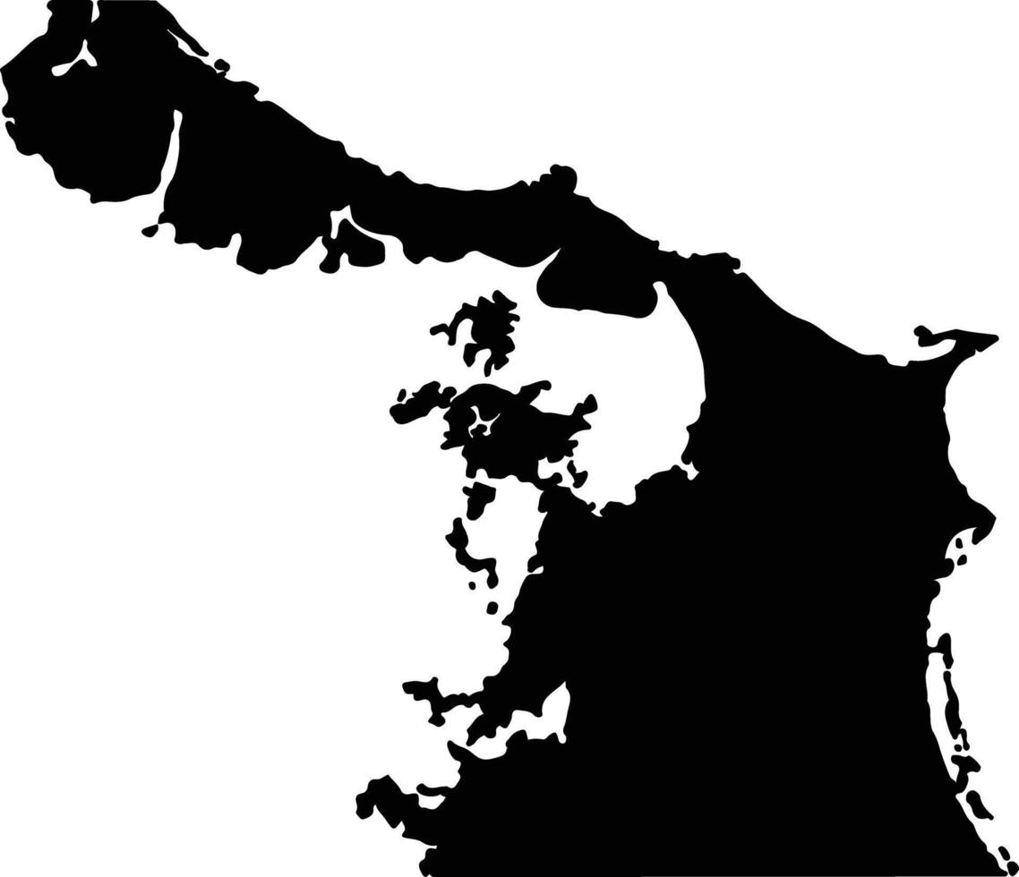 Central Abaco Bahamas silhouette map vector