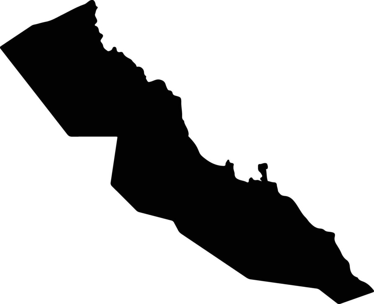 Central Bougainville District Papua New Guinea silhouette map vector