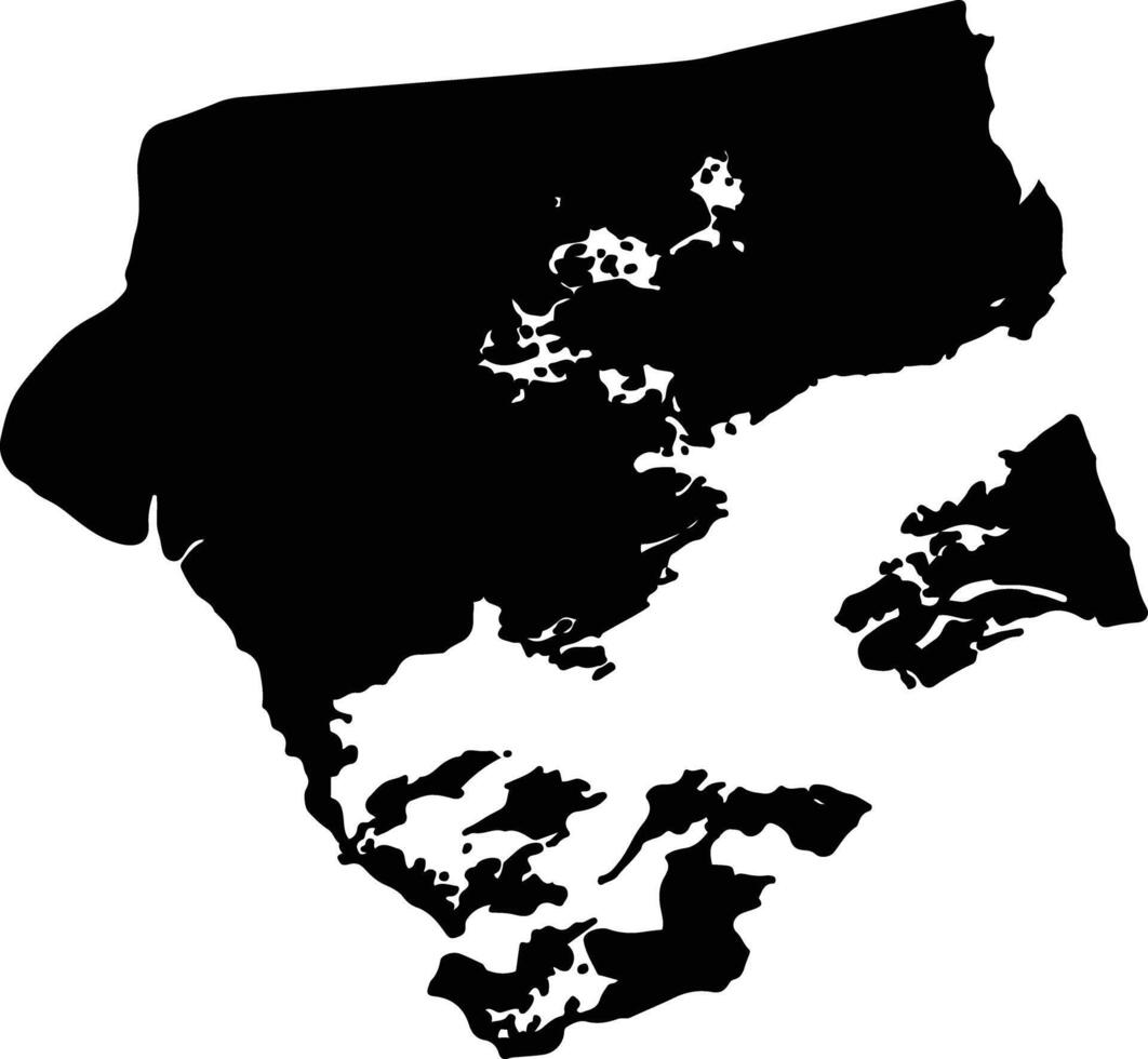 Central Andros Bahamas silhouette map vector