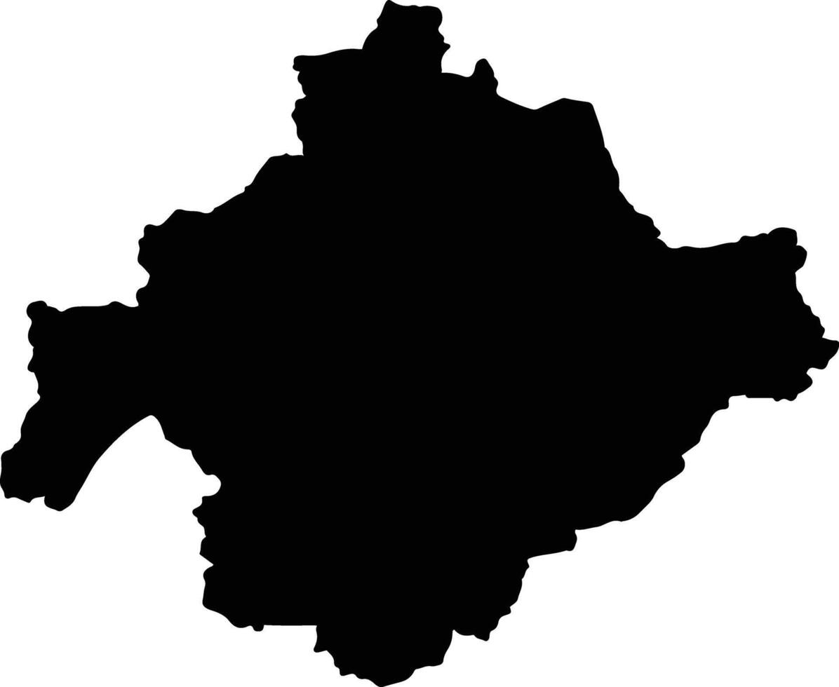 Central Otago District New Zealand silhouette map vector