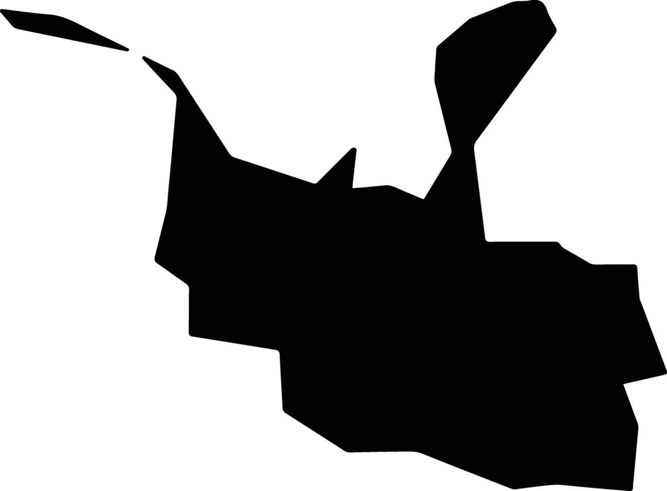 Central Port Antonio Jamaica silhouette map vector