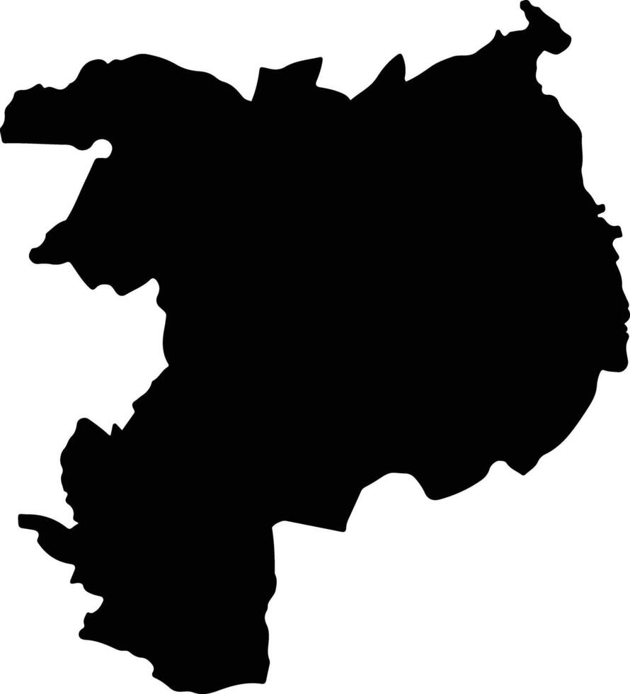 Central Tongu Ghana silhouette map vector