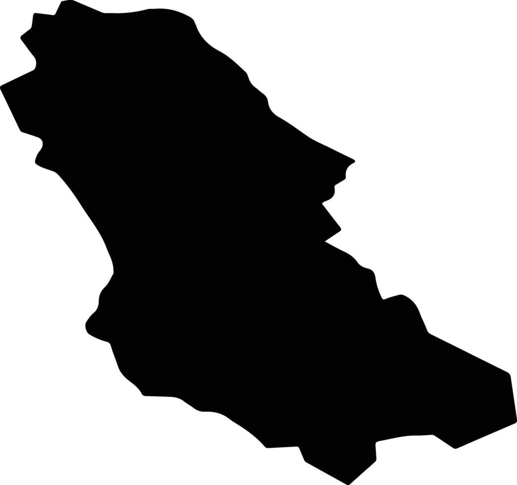 Cetinje Municipality Montenegro silhouette map vector