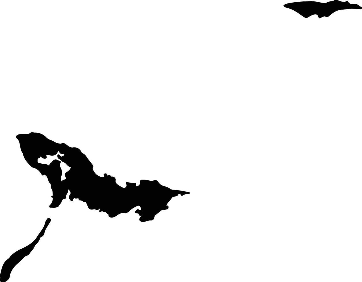 Crooked Island and Long Cay Bahamas silhouette map vector
