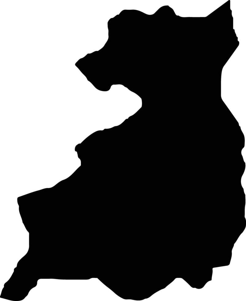 Cunda dia Baze Angola silhouette map vector