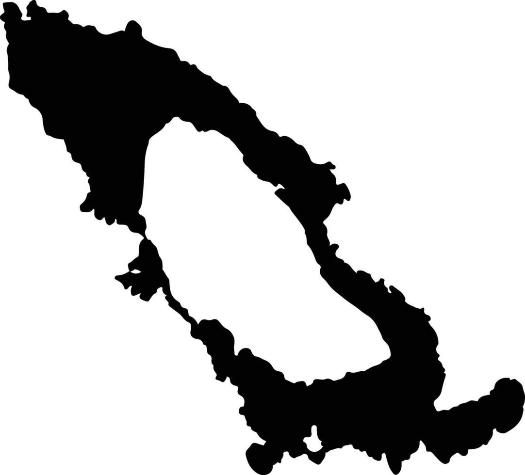 Danau Toba Indonesia silhouette map vector