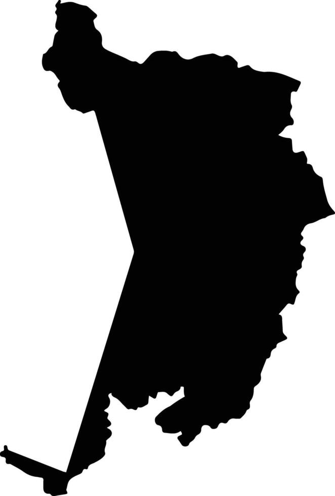 Darjiling India silhouette map vector