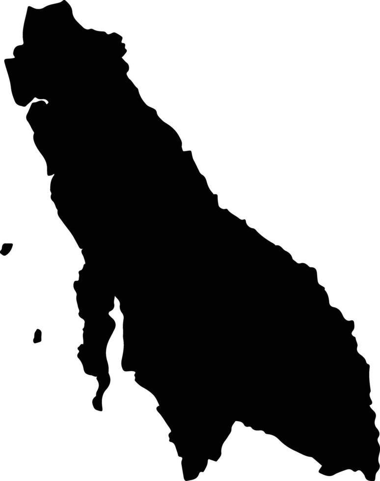 Dawei Myanmar silhouette map vector