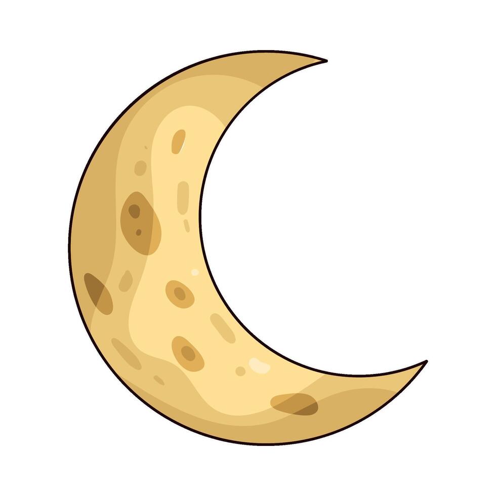 space crescent moon vector