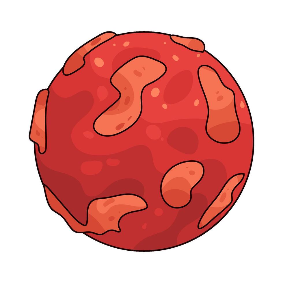 illustration of red planet vector