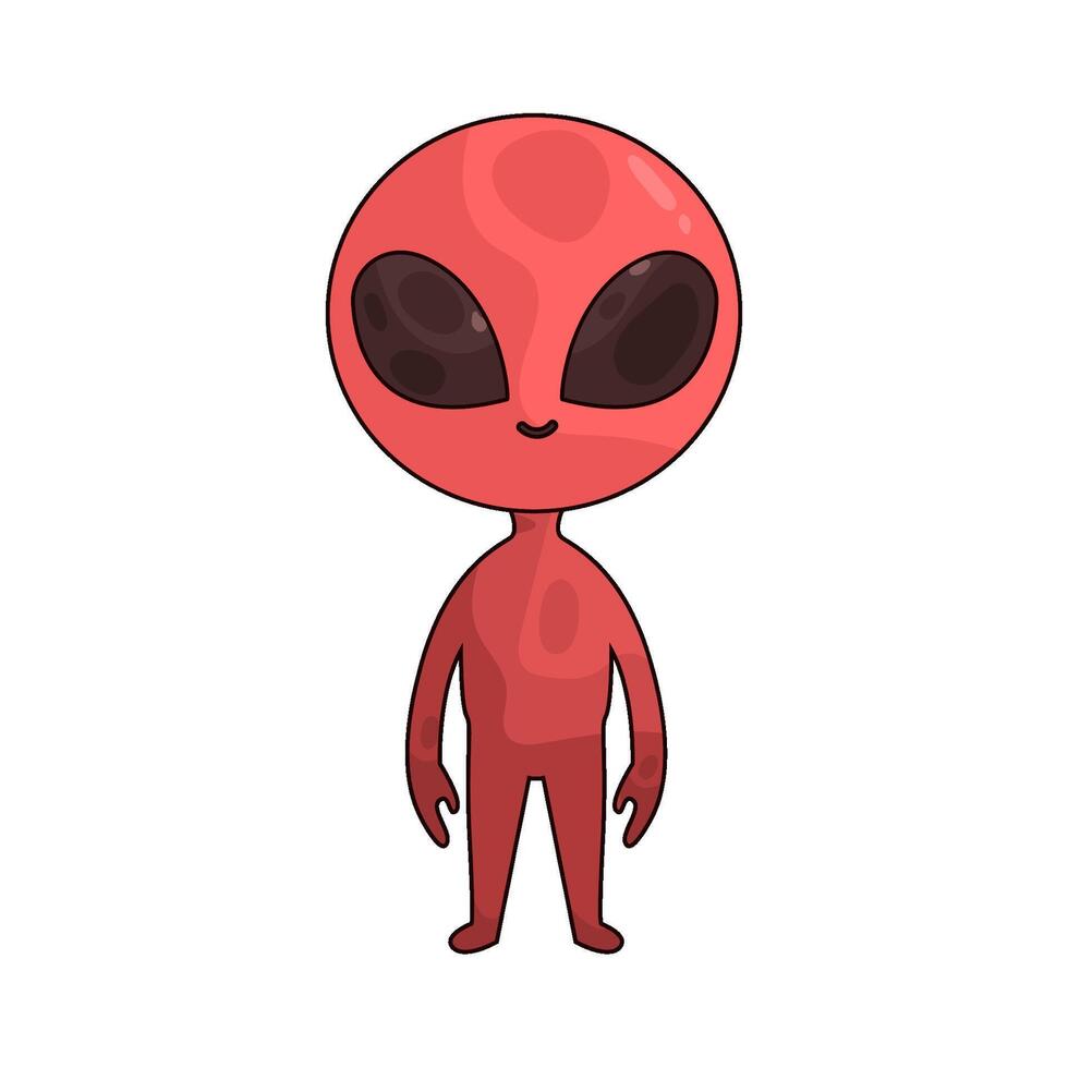 red alien illustration vector
