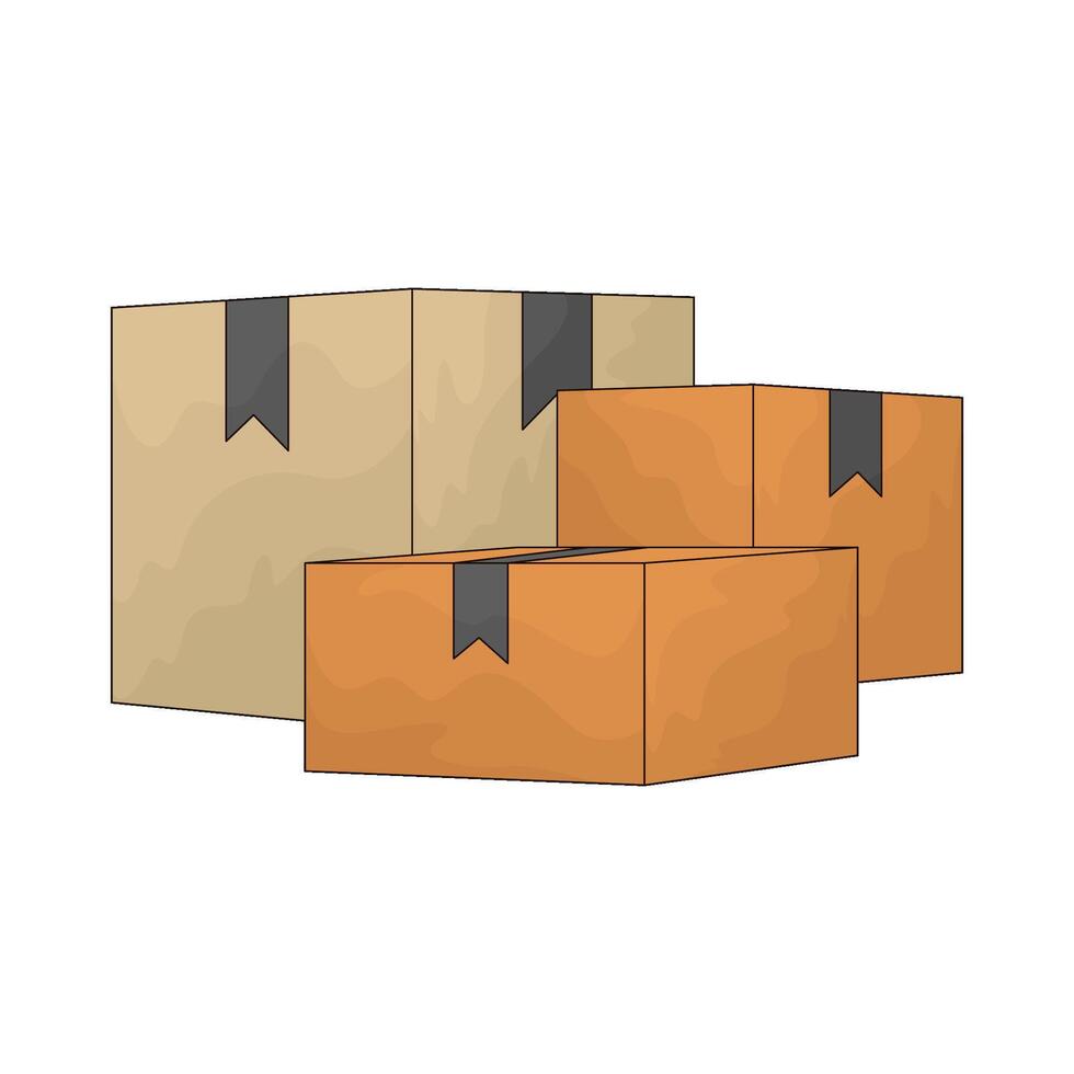 three delivery boxes vector
