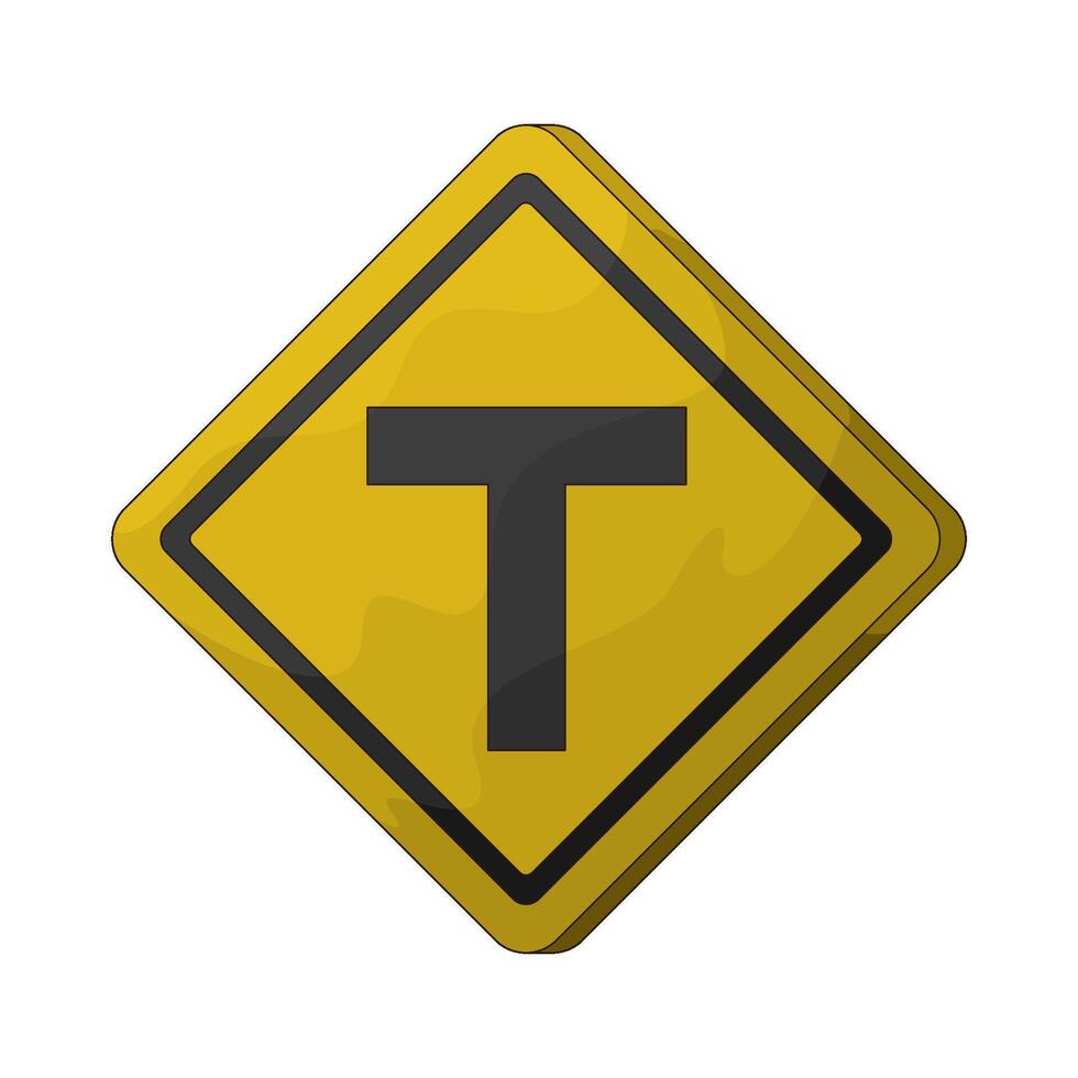 T Junction Road symbol vector