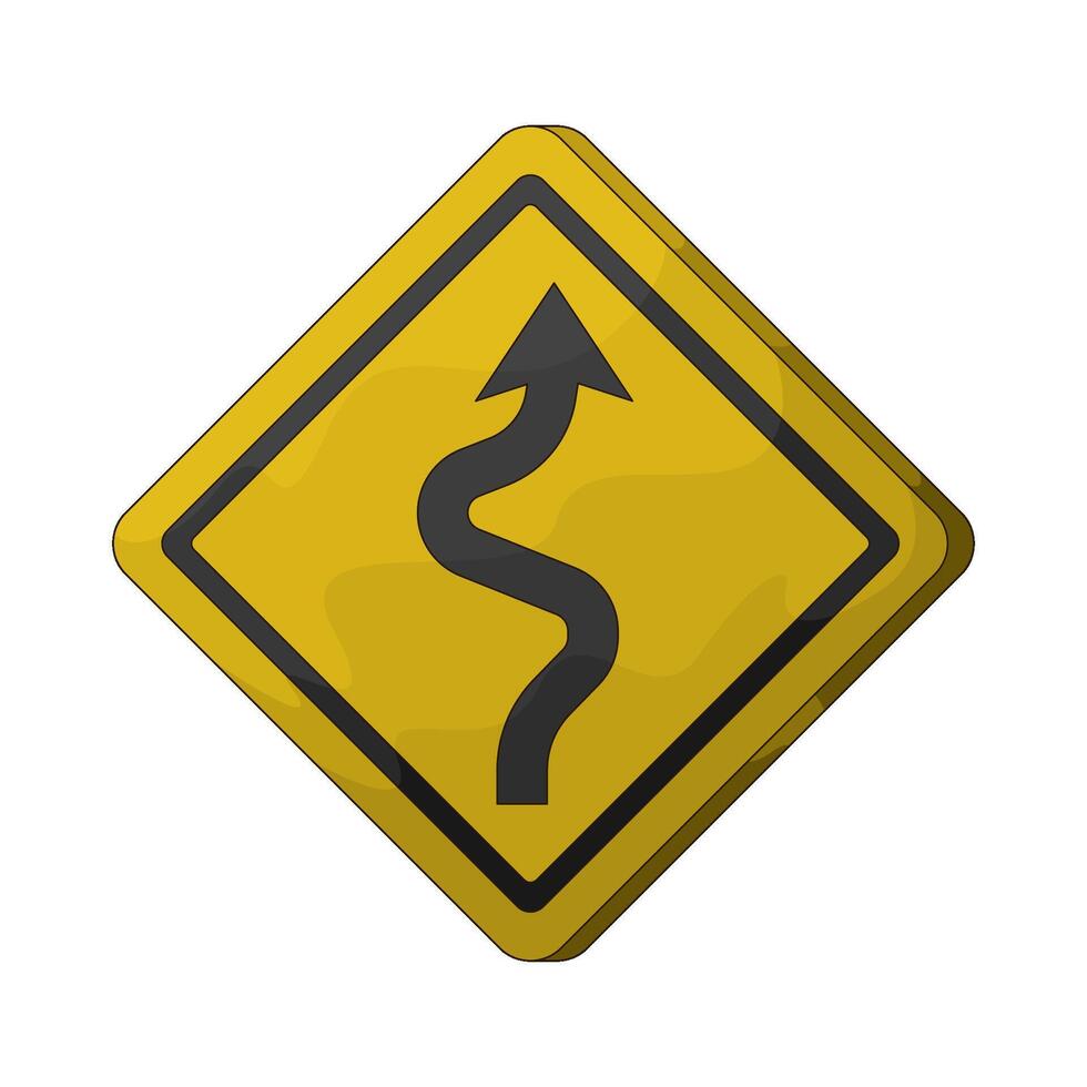 winding road symbol vector