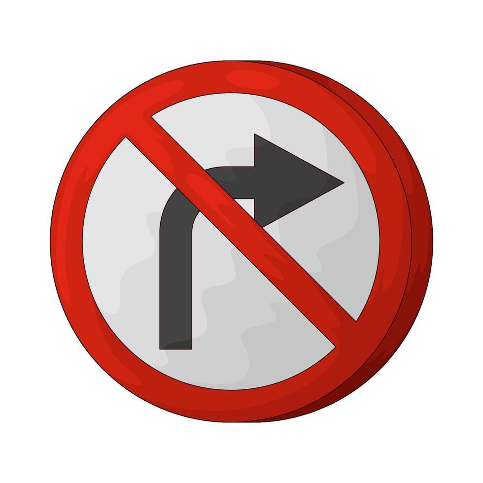 no right turn symbol illustration vector