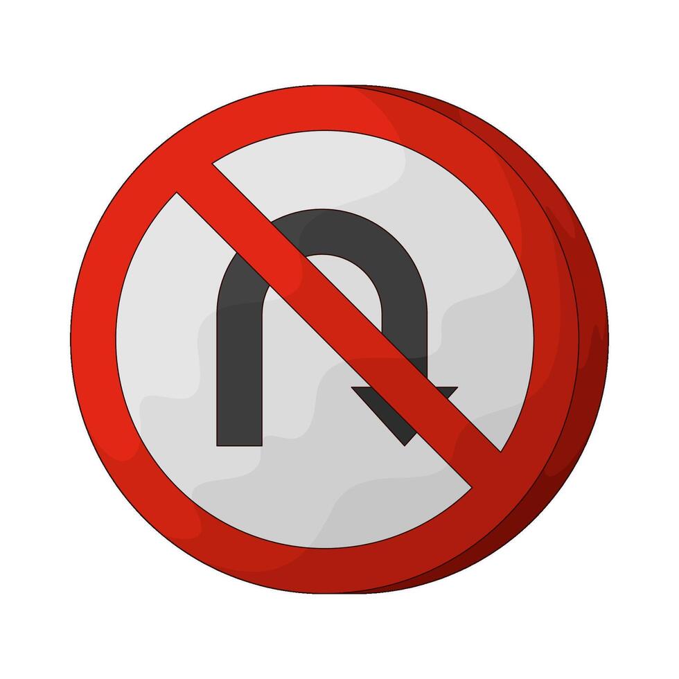 no u turn symbol vector