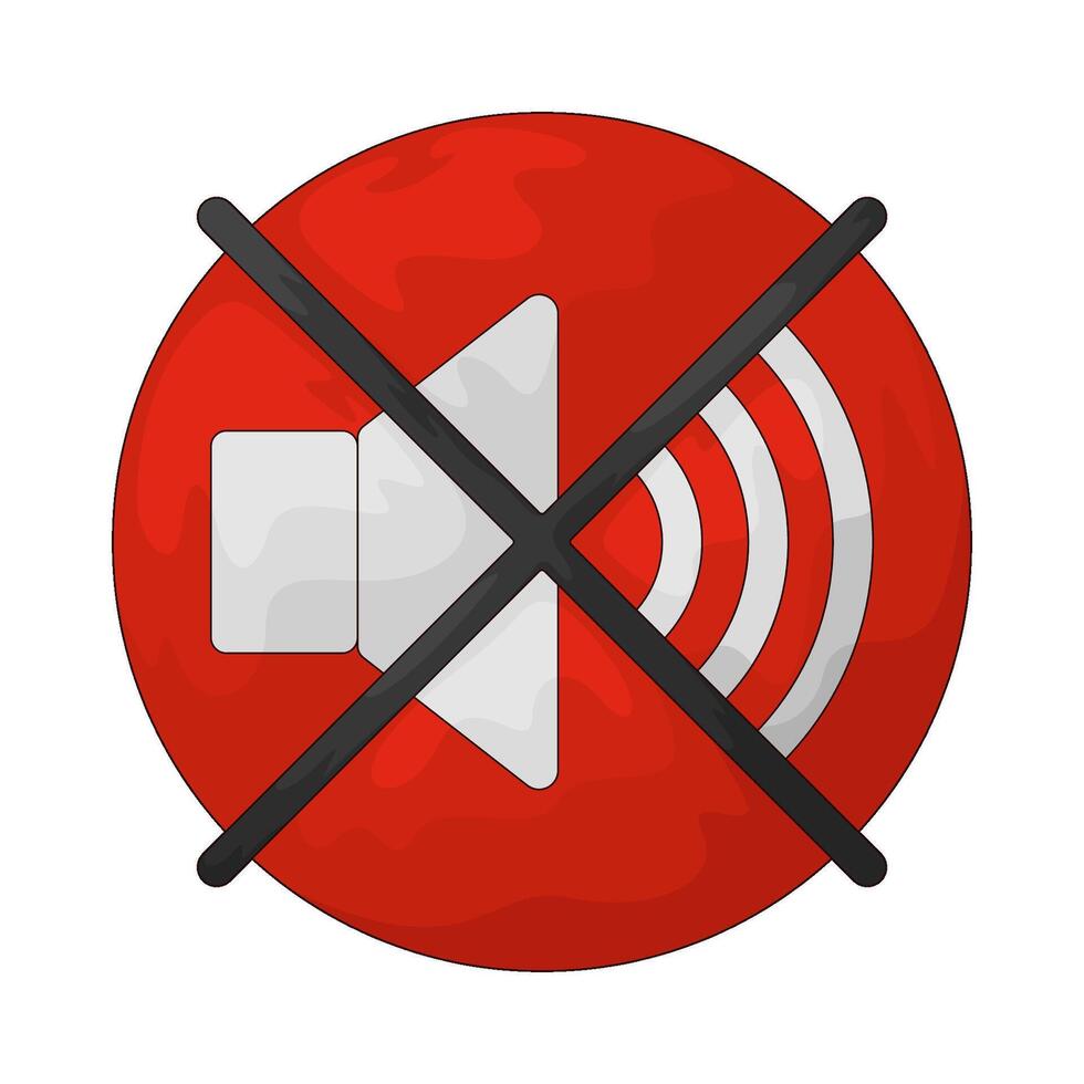 illustration of a mute button vector