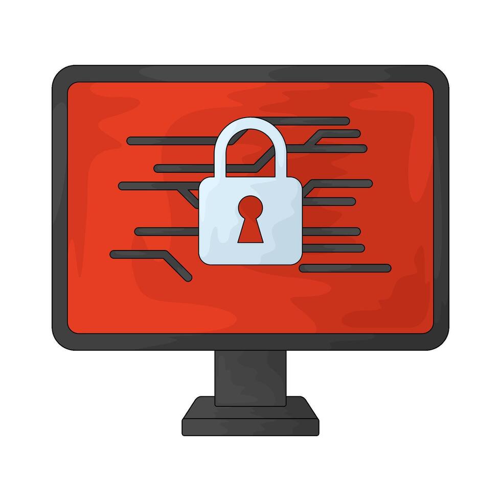 locked computer illustration vector