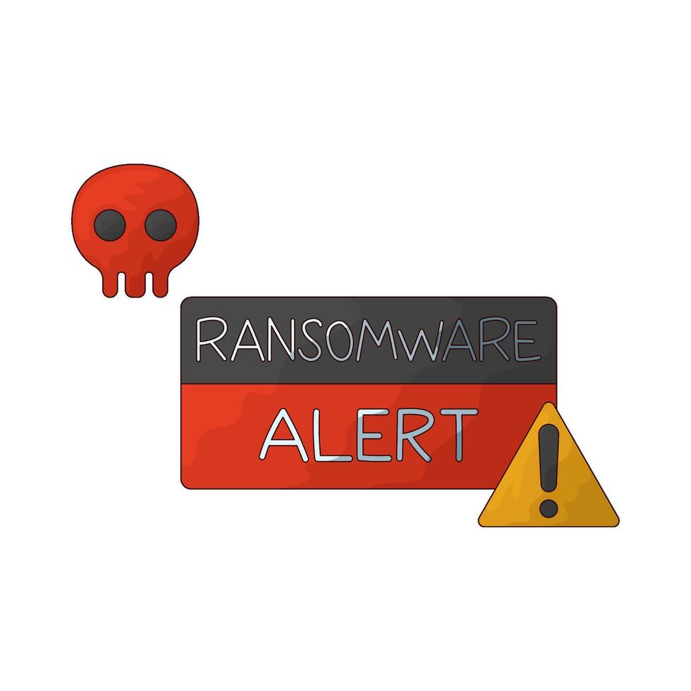 illustration of ransomware alert vector