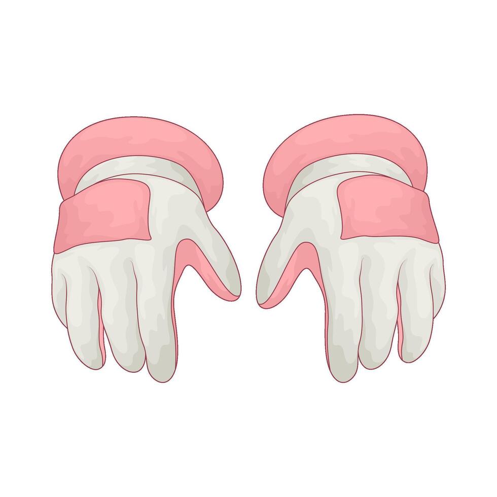 white and pink space gloves vector