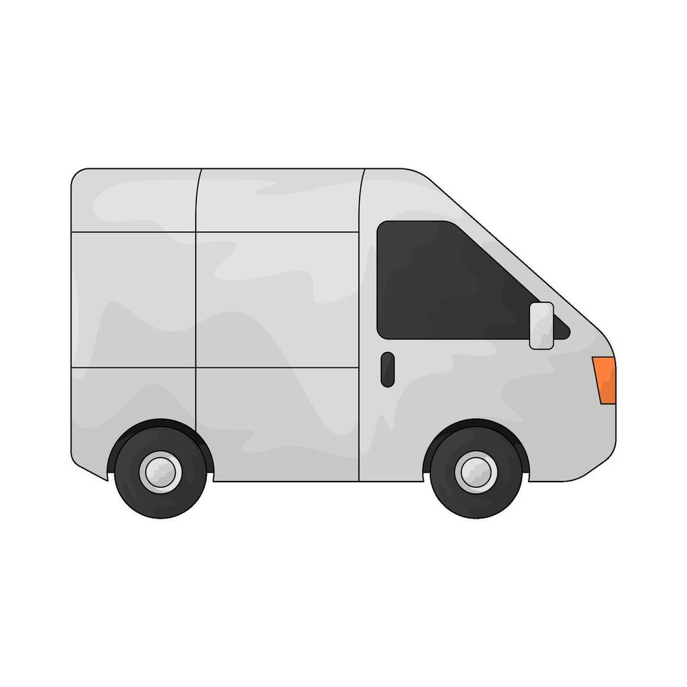 white delivery van vector