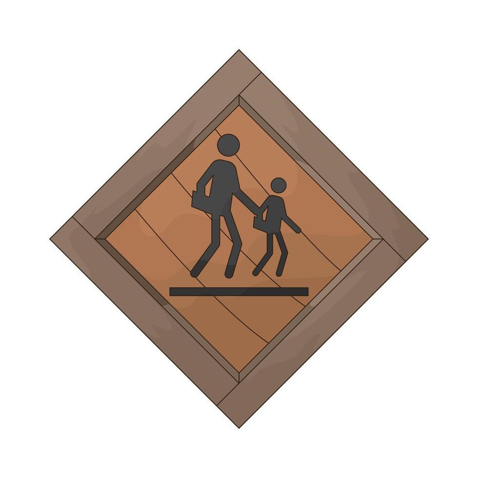 pedestrian crossing symbol illustration vector