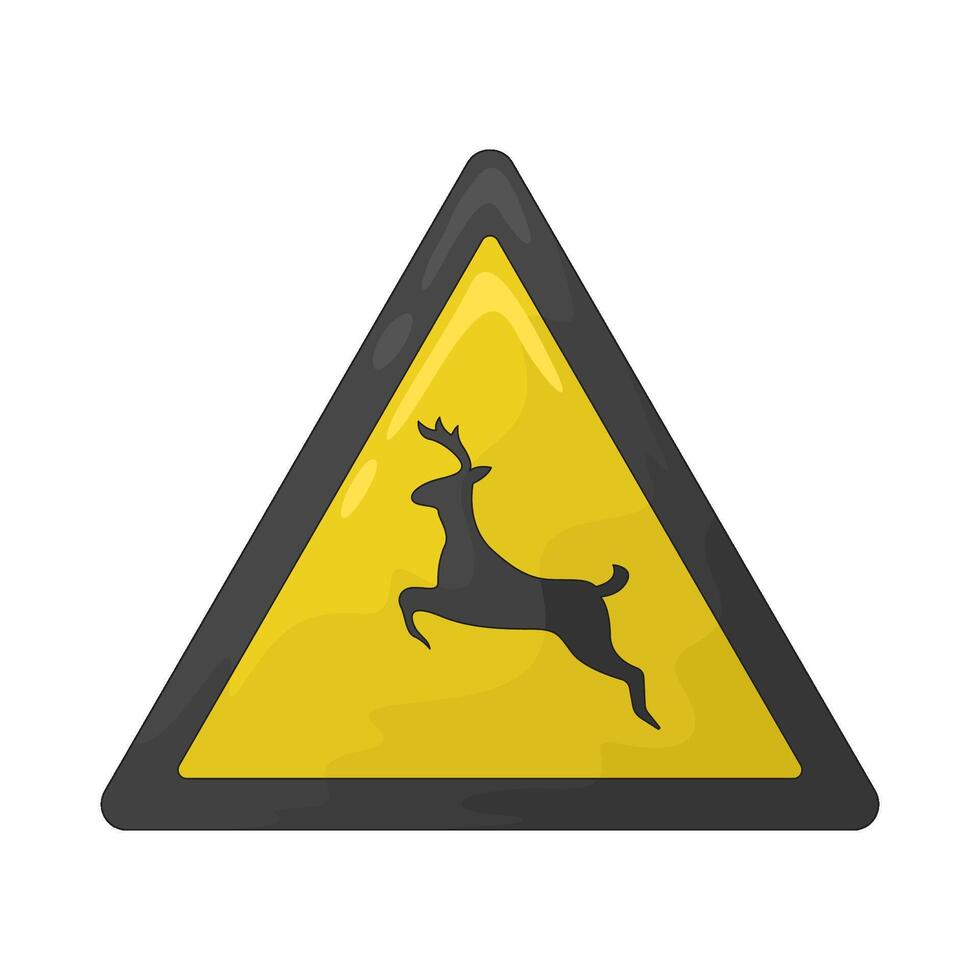 deer crossing symbol illustration vector