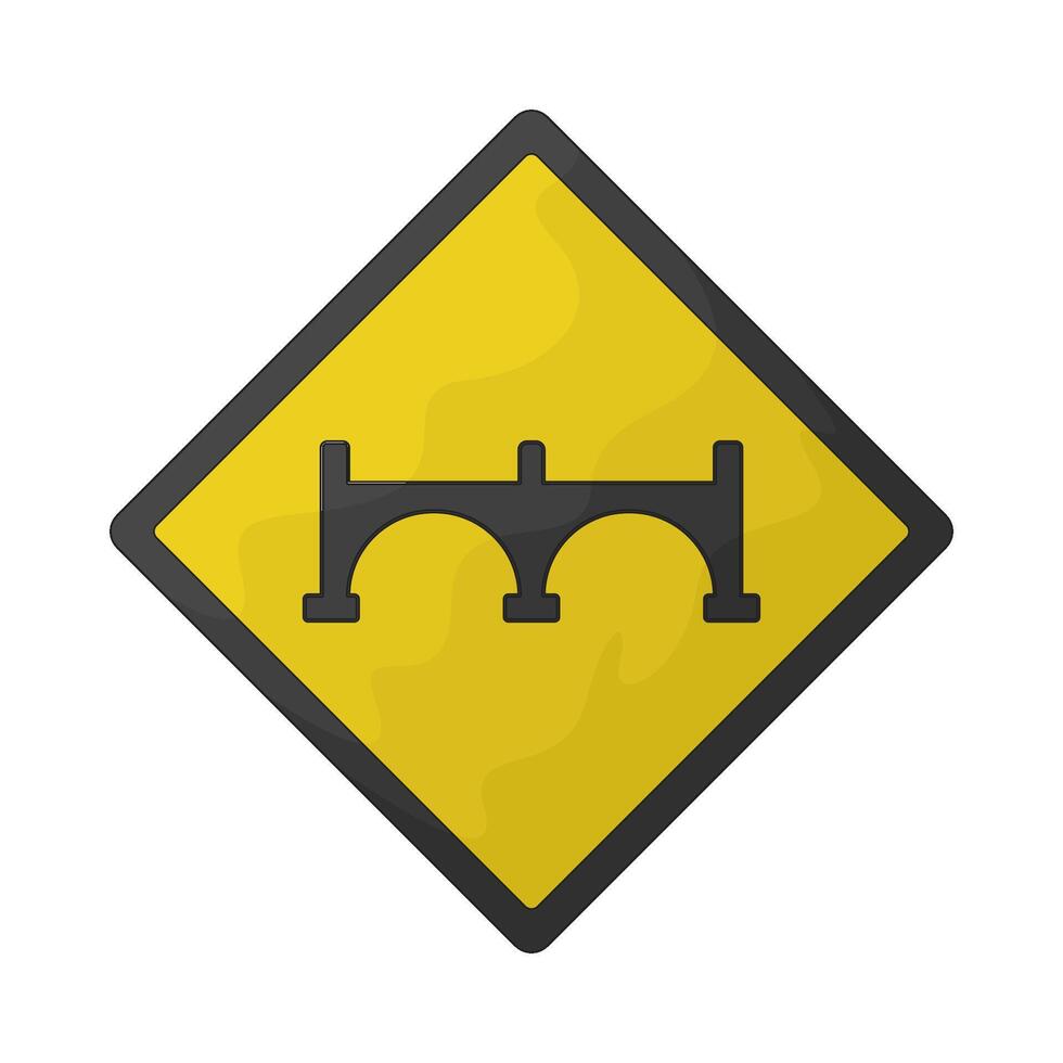 bridge ahead symbol illustration vector