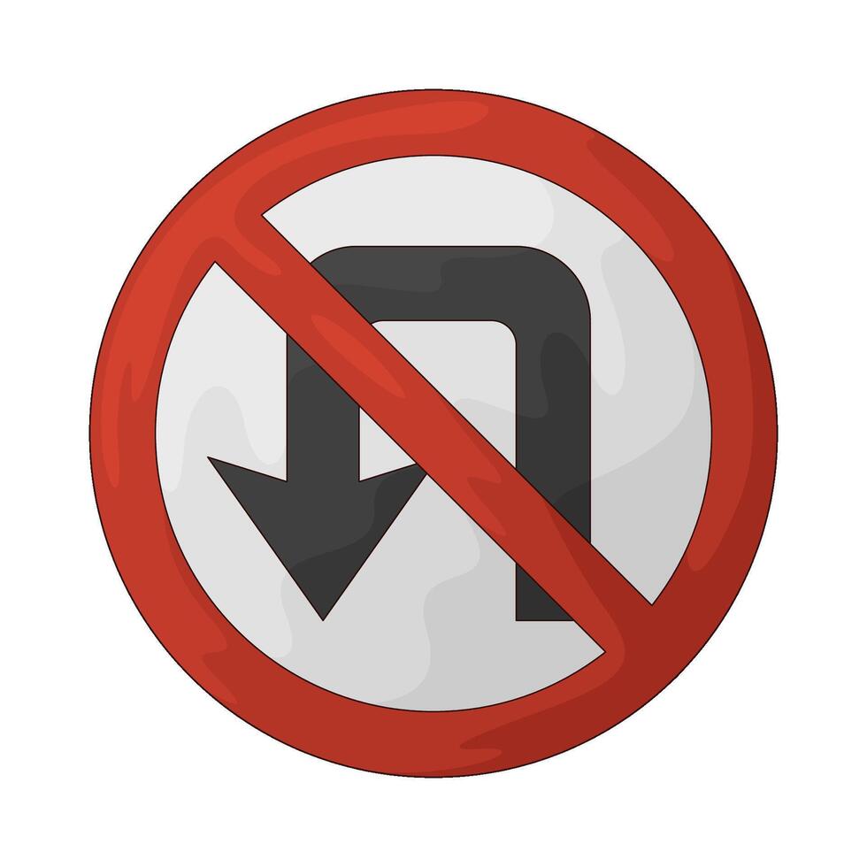 no u turn symbol illustration vector